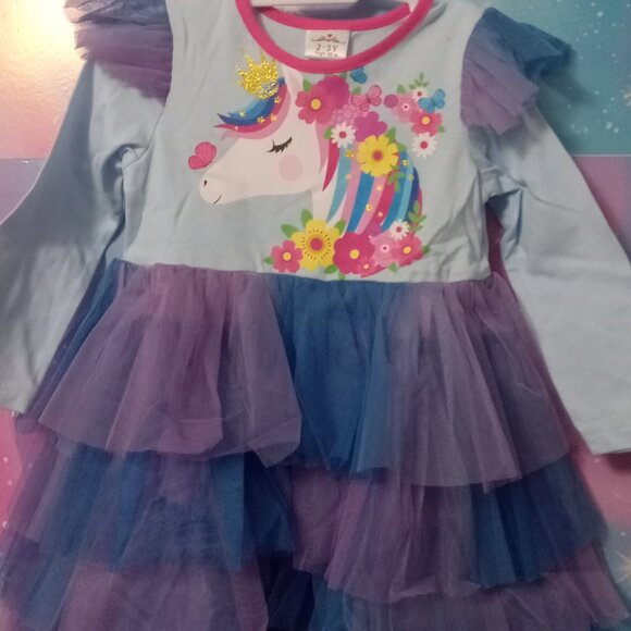 618 cotton unicorn dress 3 - Picture 1 of 1